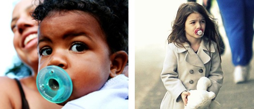 pacifier breastfeeding baby toddler Suri Cruise